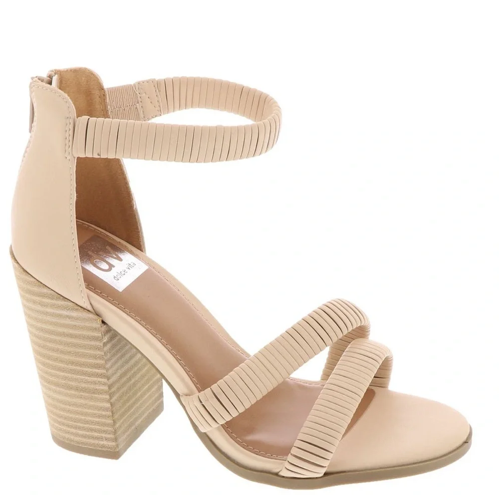 DV by Dolce Vita Bleeker Block Heel Strappy Pump Stretch‎ ankle wrap